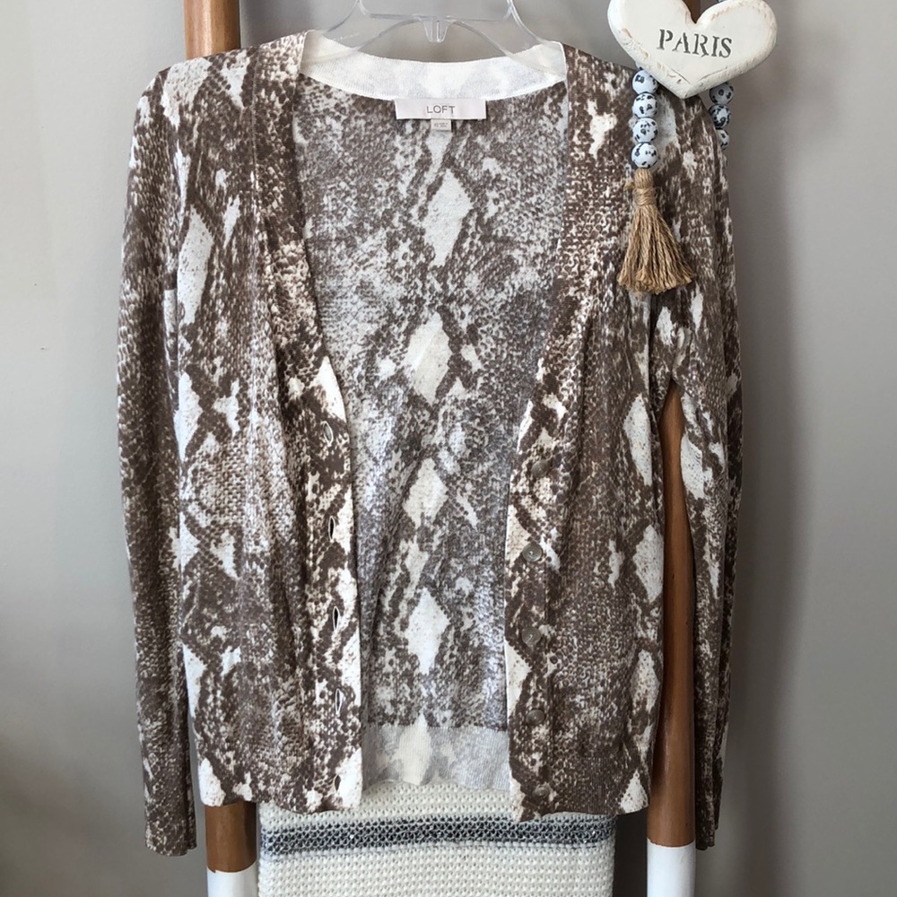 Loft Super Soft Python Print Cardigan - image 1